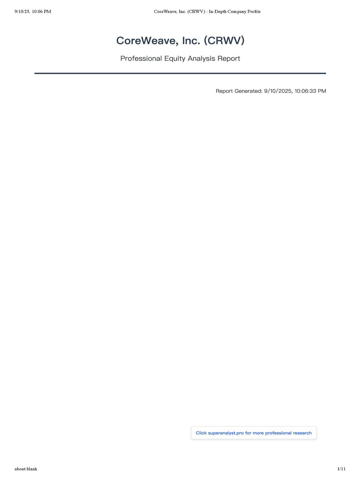 CoreWeave, Inc. Table 1